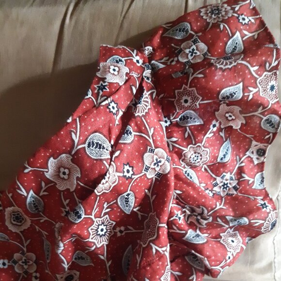 mini dress floral print linen ruffle - Picture 12 of 16